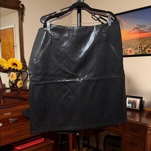 Kate & Mallory Shiny Black Mini Skirt